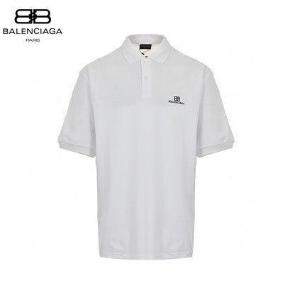 Polo blanc Balenciaga à logo BB