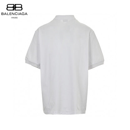 Polo blanc Balenciaga à logo BB