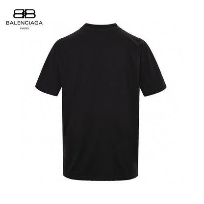 T-shirt noir Balenciaga avec détail d'étiquette