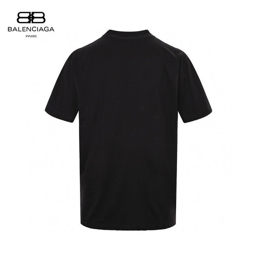 T-shirt noir Balenciaga avec détail d'étiquette
