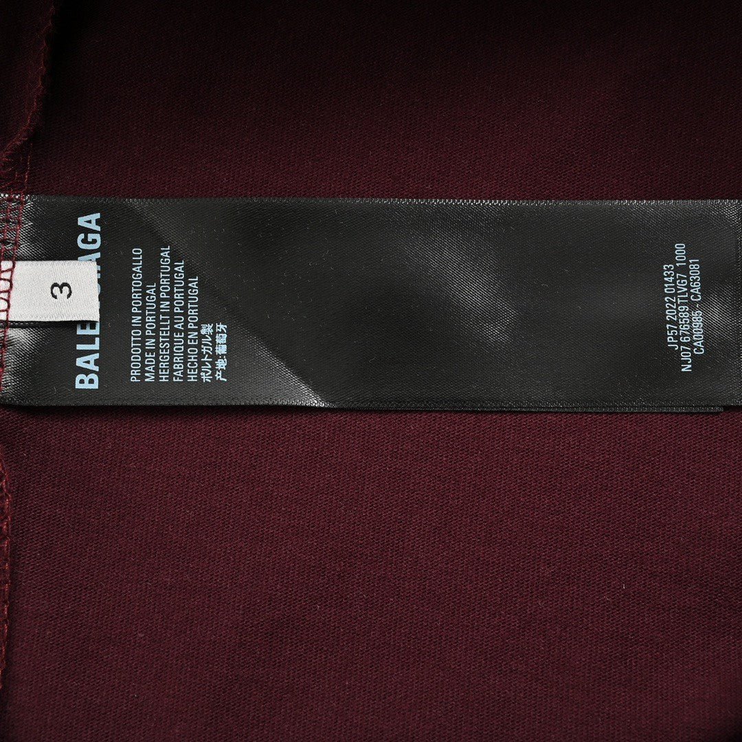 T-shirt Balenciaga bordeaux à logo