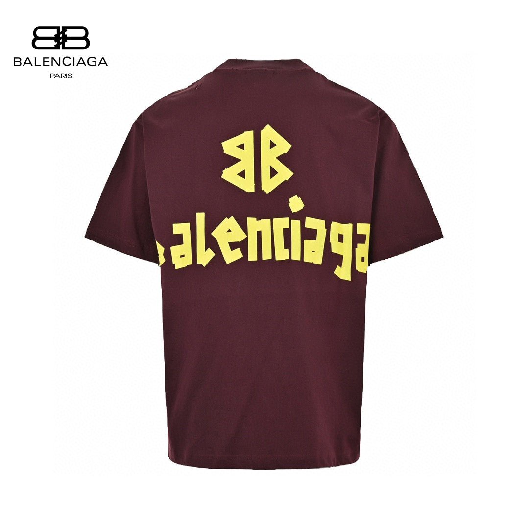 T-shirt Balenciaga bordeaux à logo