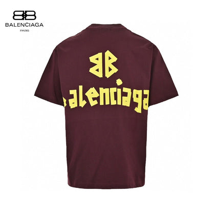 T-shirt Balenciaga bordeaux à logo