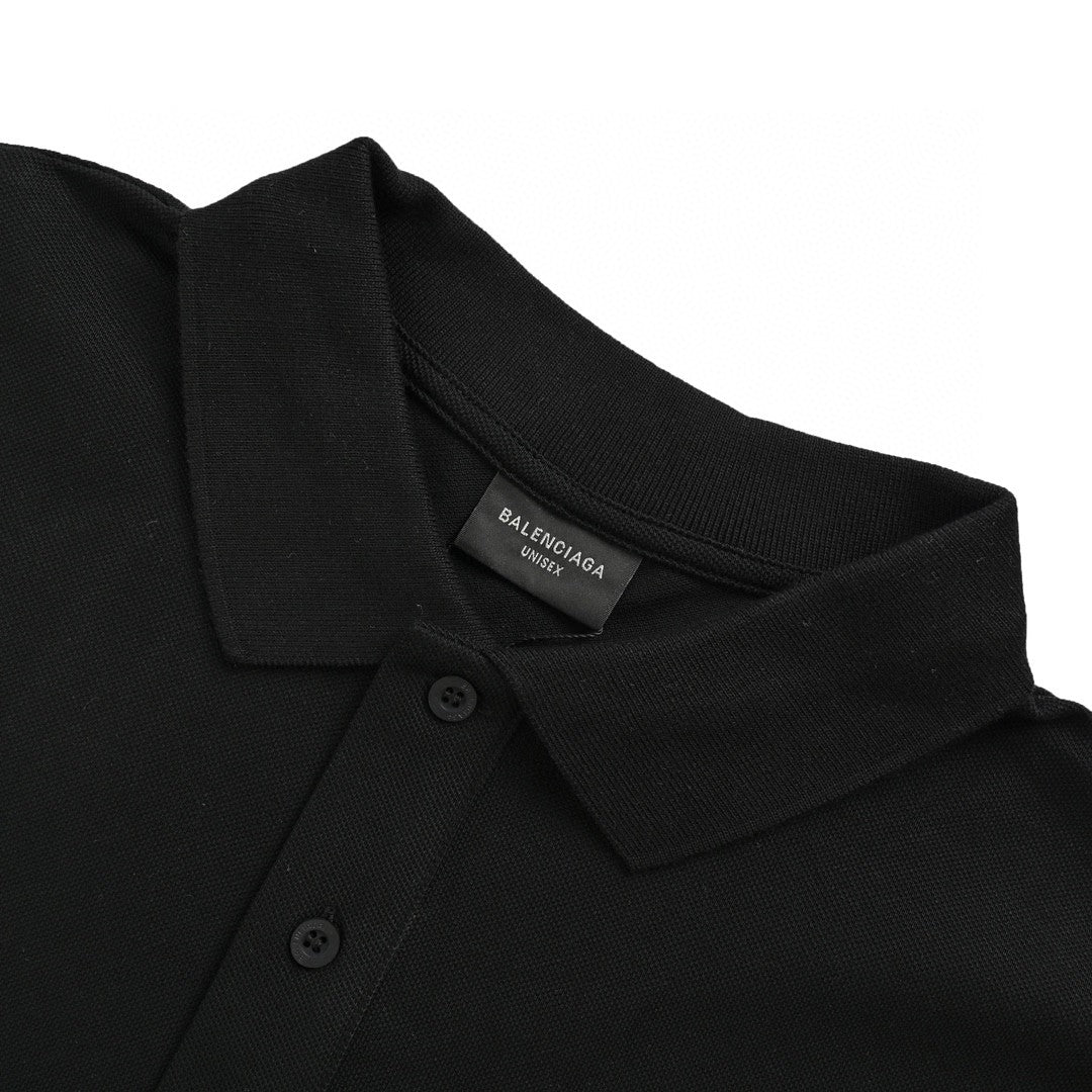 Polo Balenciaga à logo classique (noir)
