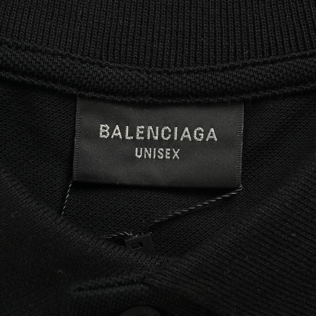 Polo Balenciaga à logo classique (noir)