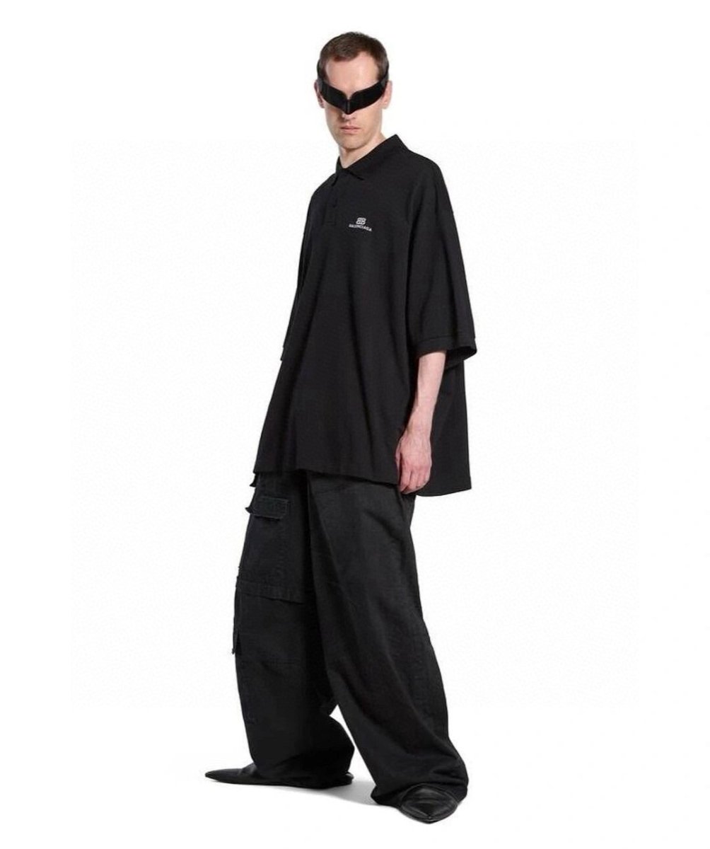 Polo Balenciaga à logo classique (noir)
