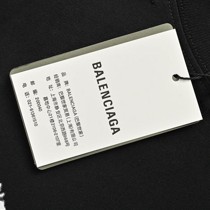 T-shirt Balenciaga à logo vieilli noir