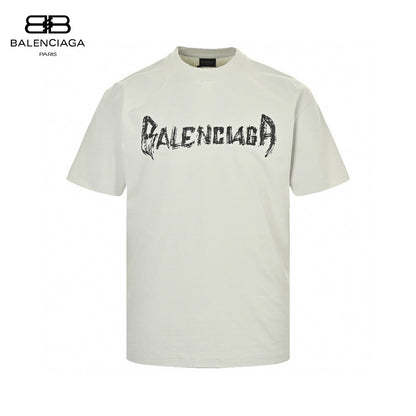T-shirt Balenciaga blanc à logo vieilli