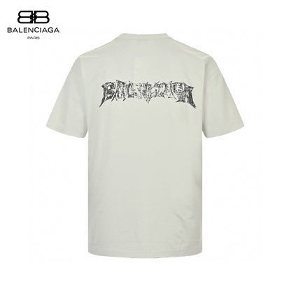 T-shirt Balenciaga blanc à logo vieilli