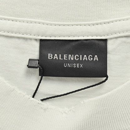 T-shirt Balenciaga blanc à logo vieilli