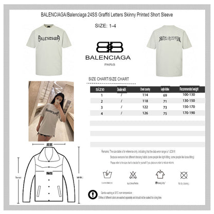 T-shirt Balenciaga blanc à logo vieilli
