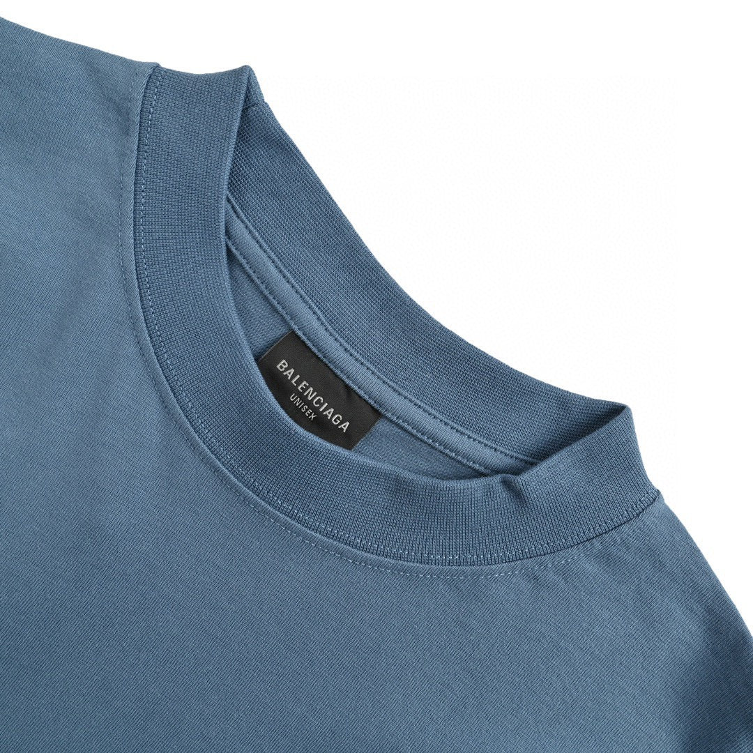 T-shirt Balenciaga Double B Bitcoin (Bleu)