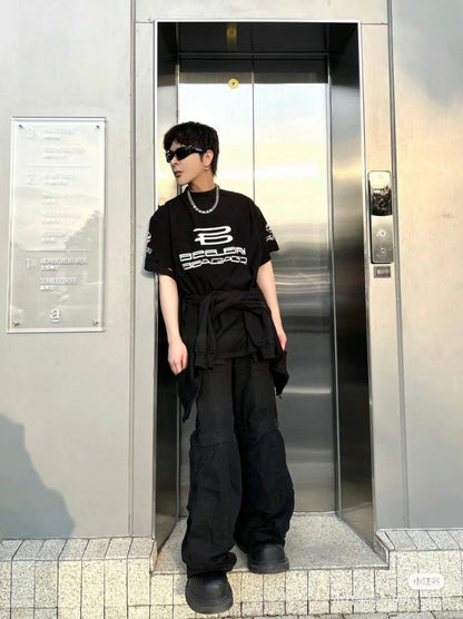 T-shirt noir graphique Balenciaga