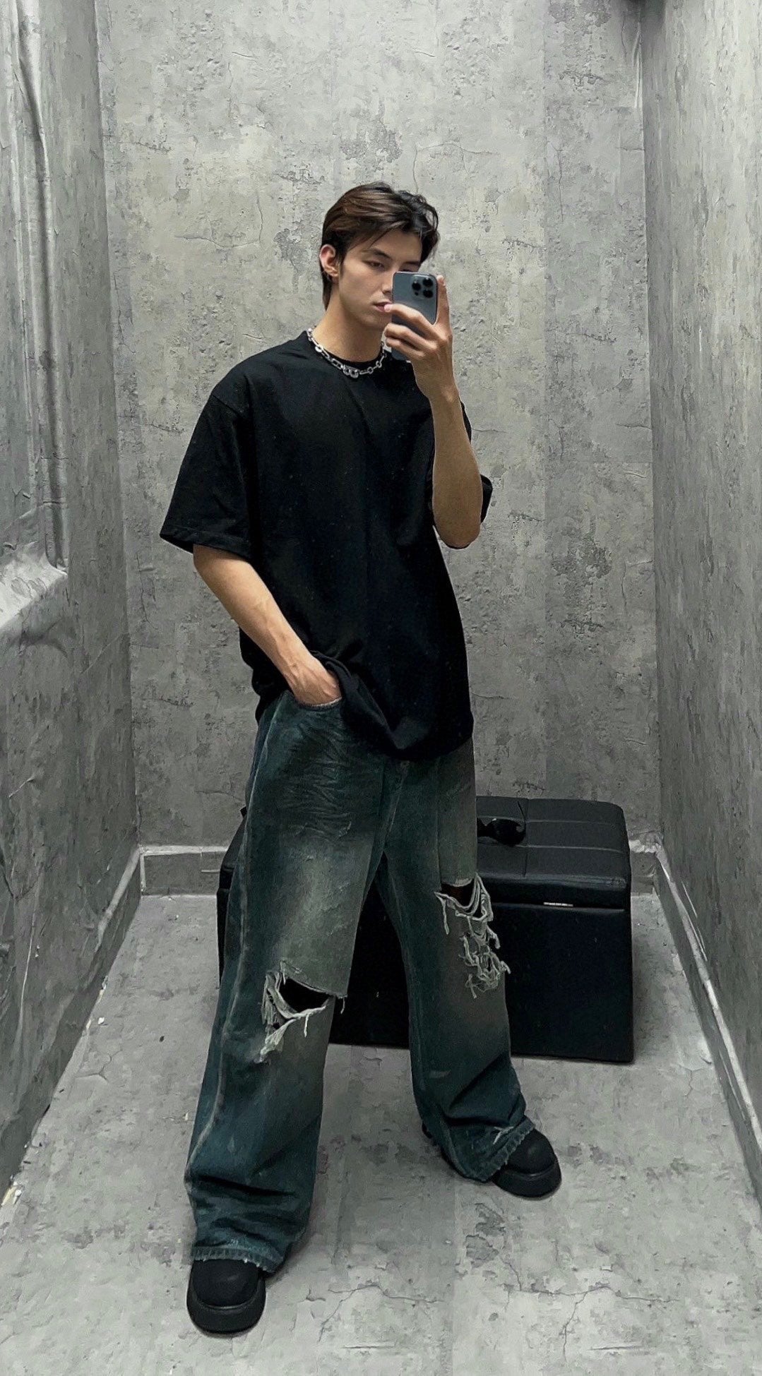 T-shirt noir uni Balenciaga