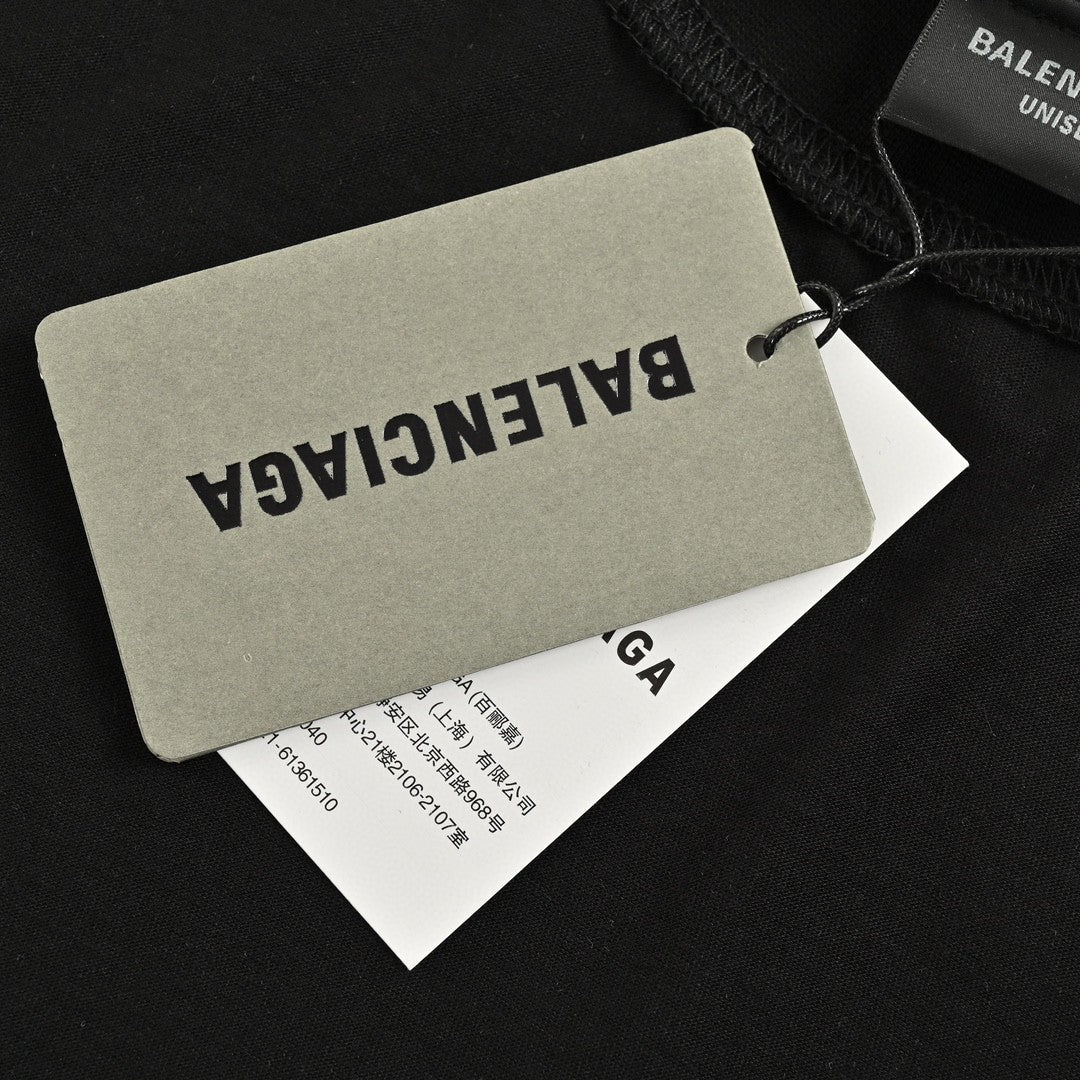 T-shirt noir Balenciaga à logo réfléchissant