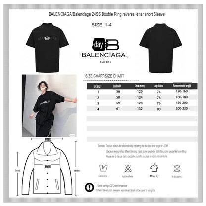 T-shirt noir Balenciaga à logo réfléchissant