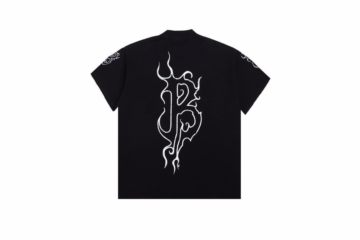 T-shirt Balenciaga avec logo flamme gothique