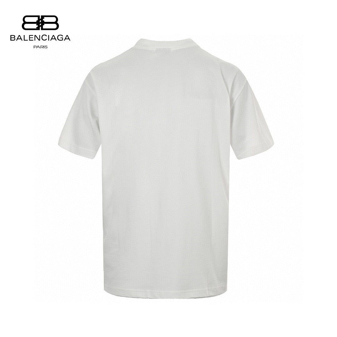 T-shirt blanc Balenciaga avec étiquette détaillée