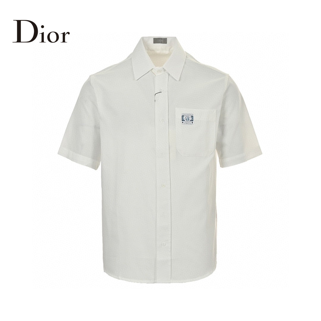 Chemise Dior à manches courtes boutonnée (blanche)