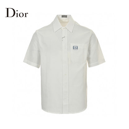 Chemise Dior à manches courtes boutonnée (blanche)