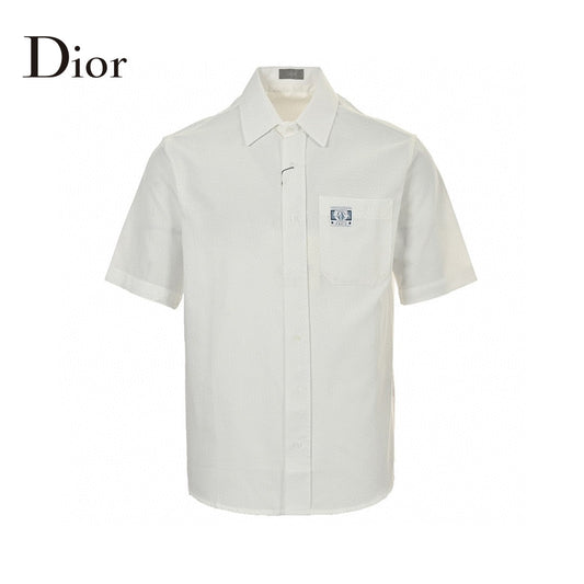 Chemise Dior à manches courtes boutonnée (blanche)