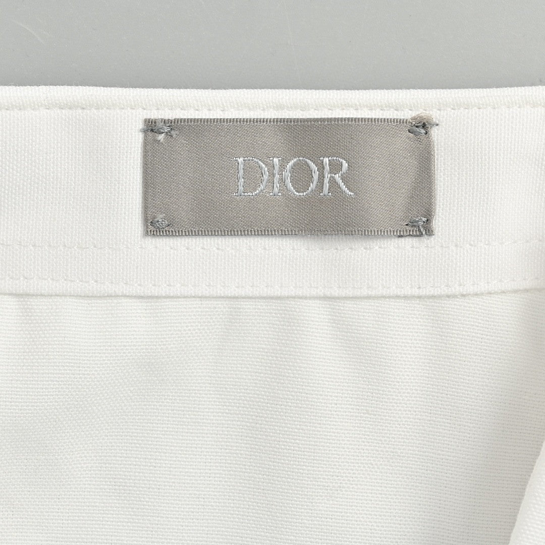 Chemise Dior à manches courtes boutonnée (blanche)