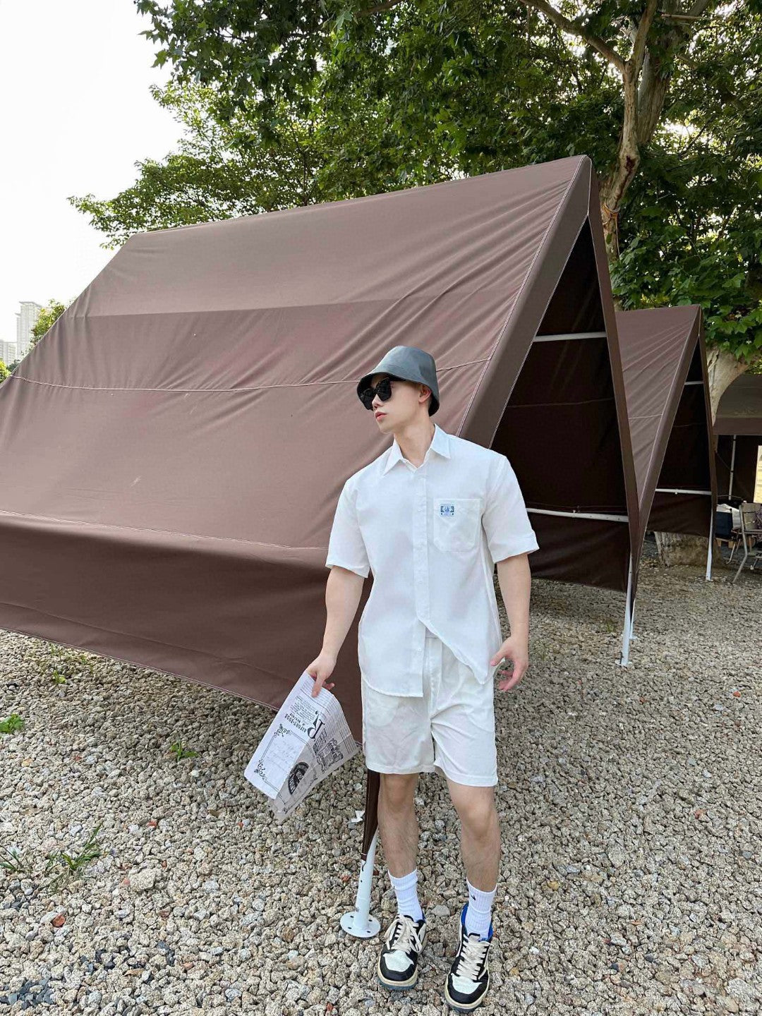 Chemise Dior à manches courtes boutonnée (blanche)