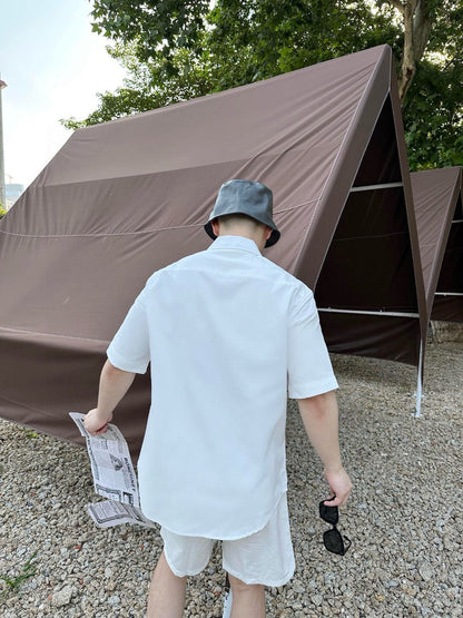 Chemise Dior à manches courtes boutonnée (blanche)