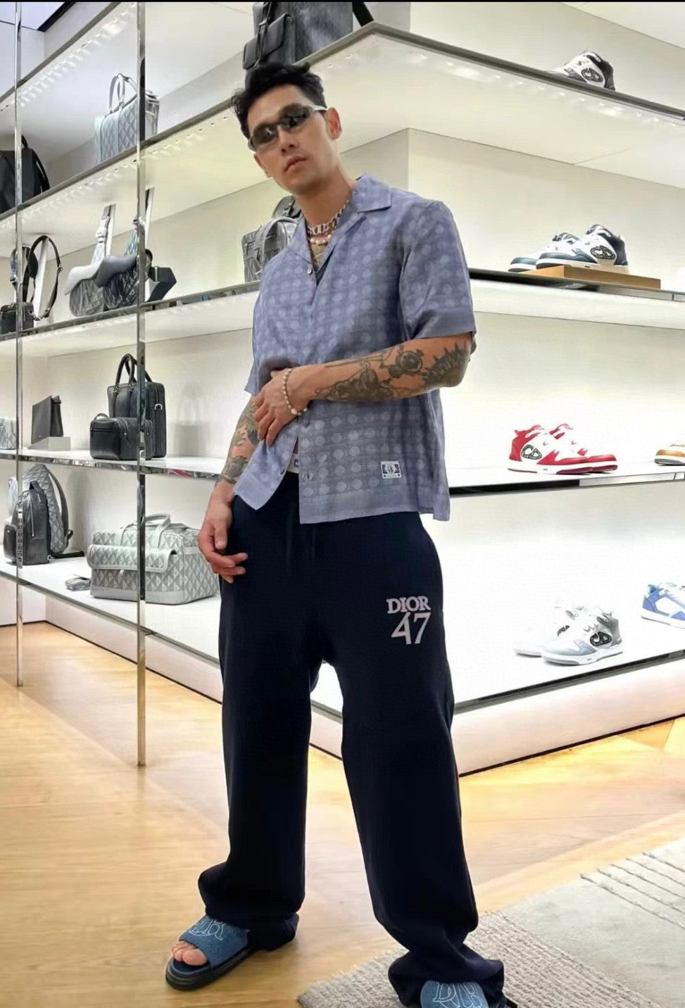 Chemise Dior à manches courtes à motif géométrique