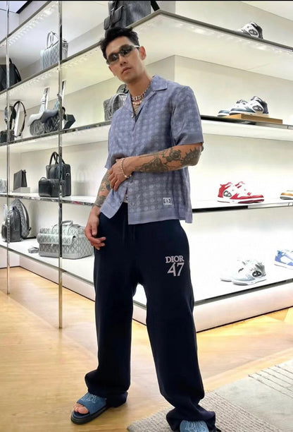 Chemise Dior à manches courtes à motif géométrique