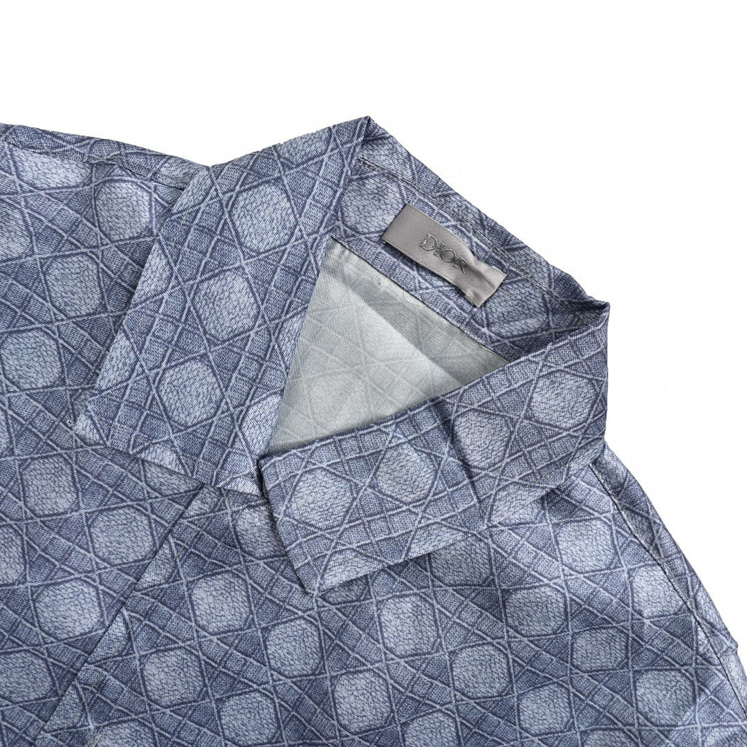 Chemise Dior à manches courtes à motif géométrique