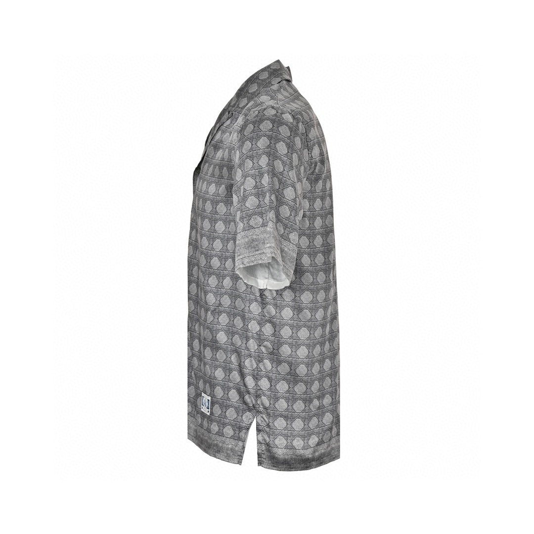 Chemise à manches courtes Dior à motif géométrique gris