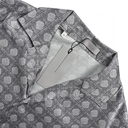 Chemise à manches courtes Dior à motif géométrique gris