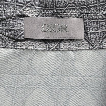 Chemise à manches courtes Dior à motif géométrique gris