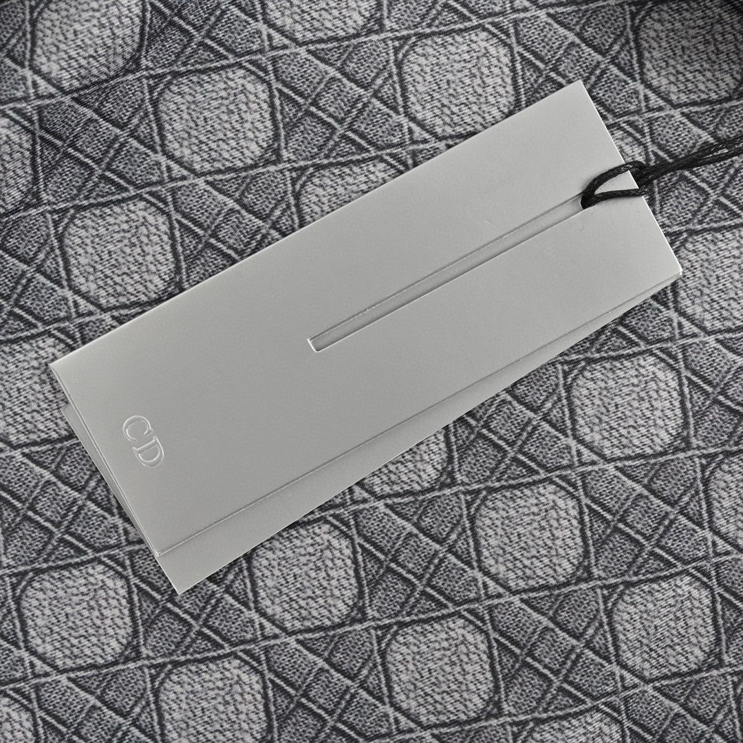 Chemise à manches courtes Dior à motif géométrique gris