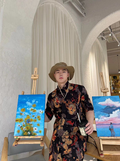 Chemise Dior à imprimé floral abstrait