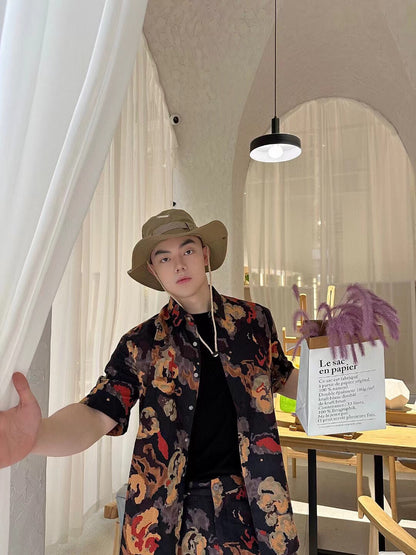 Chemise Dior à imprimé floral abstrait