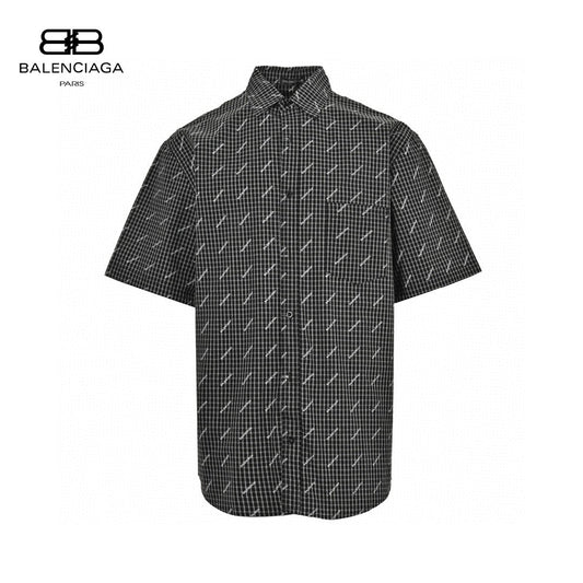 Chemise à carreaux Balenciaga à logo intégral