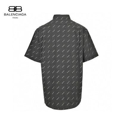 Chemise à carreaux Balenciaga à logo intégral