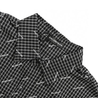 Chemise à carreaux Balenciaga à logo intégral