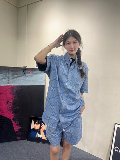 Chemise en jean Gucci à logo intégral