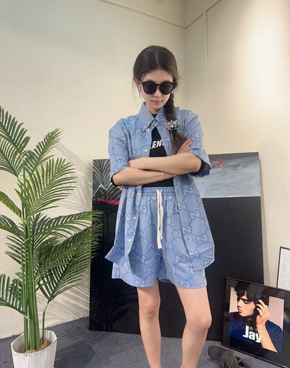 Chemise en jean Gucci à logo intégral