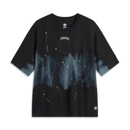 T-shirt noir à rayures dégradées Balenciaga