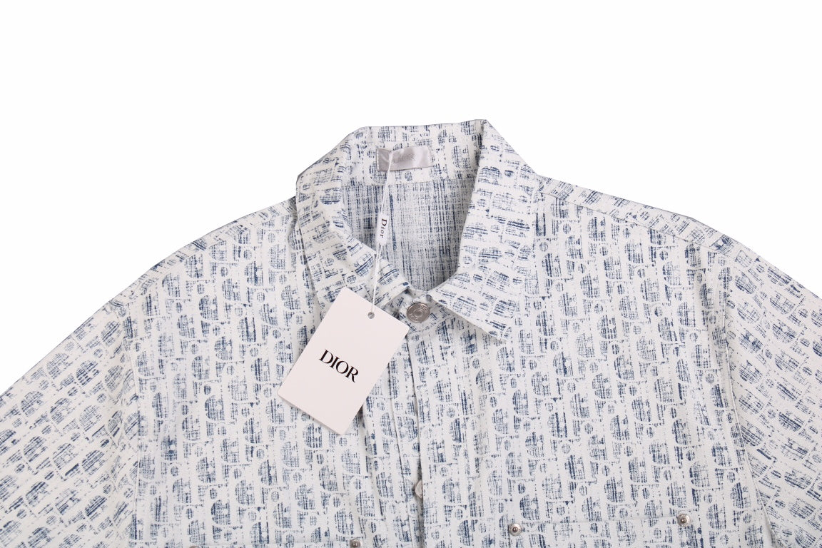 Chemise Dior Monogram (Bleu/Blanc)