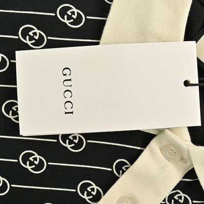 Polo Gucci noir et beige à motifs