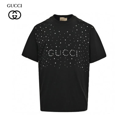 T-shirt noir orné Gucci