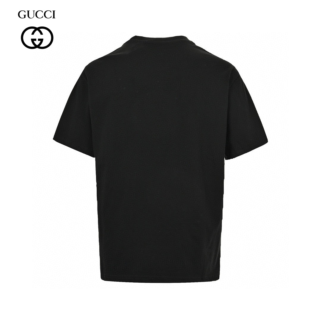 T-shirt noir orné Gucci