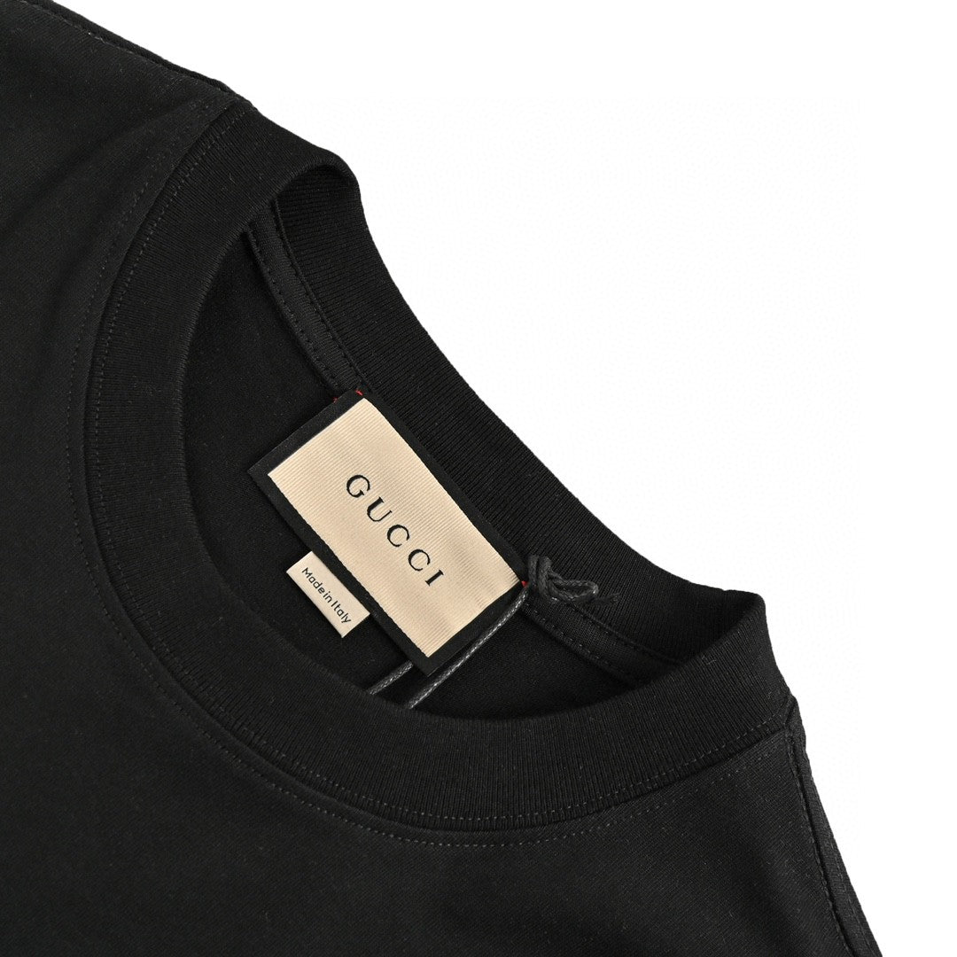 T-shirt noir orné Gucci