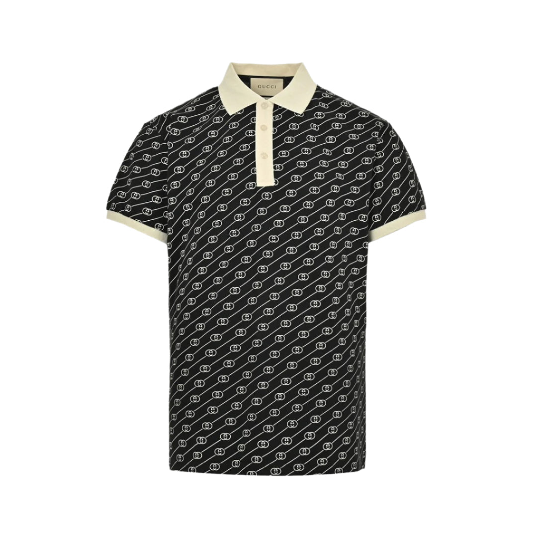 Polo Gucci à motif GG noir