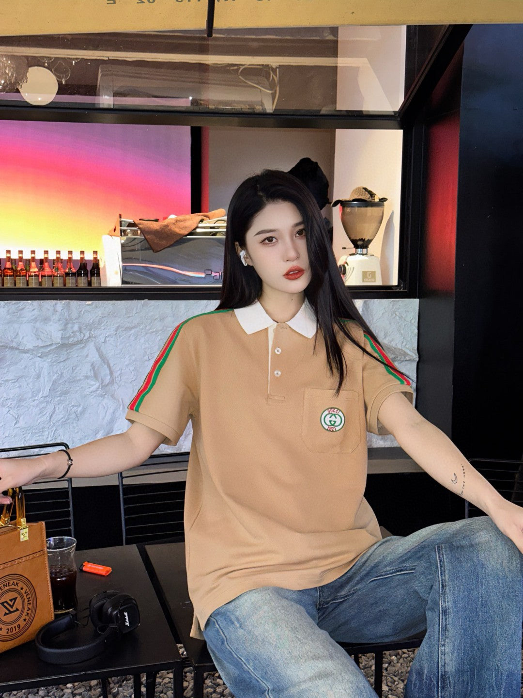 Polo Gucci à manches rayées